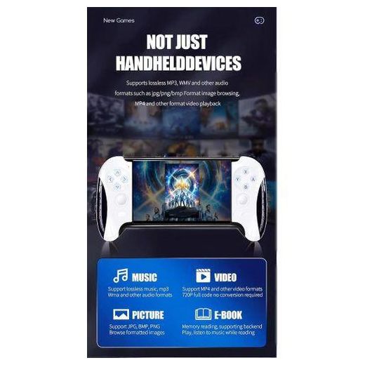 Generic 4.3" Portable X18 Handheld Retro Video Game Console With Over 4000 Built In Games Creative Controller Design IPS Screen, HD Gaming System, Multiple Emulators MP4/MP3/E-Book TV Output Casual Puzzle Handheld Retro Video Games Birthday - image 3