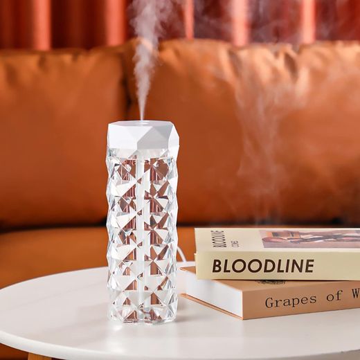 Generic Crystal Lamp Air Humidifier Color Night Light Touch Lamp With Cool Mist Maker Fogger LED Atmosphere Room Decoration Home Decor Lights with 7 Colors Touch Control Night Light Noiseless Humidifier for Home, Office, Yoga with Auto-Off Protection,400ml
