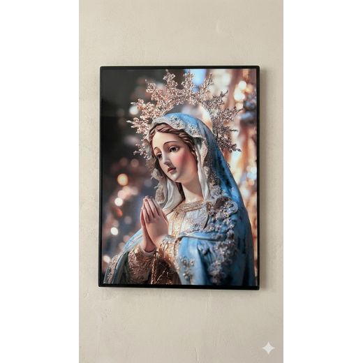 Generic Premium Blessed Virgin Mary Framed Resin Wall Art Plaque (A3 Size)