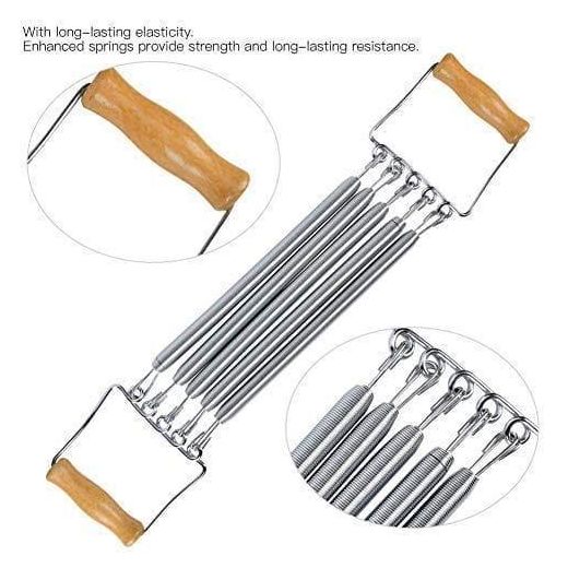 Generic Removable Spring Wall Pulley Chest Expander, Fitness Equipment Chest Expander, AntiSlip Handle for Physical Therapy Home Workouts Muscle Fitness Stretching Training Bands with Wooden Handles Training Equipment