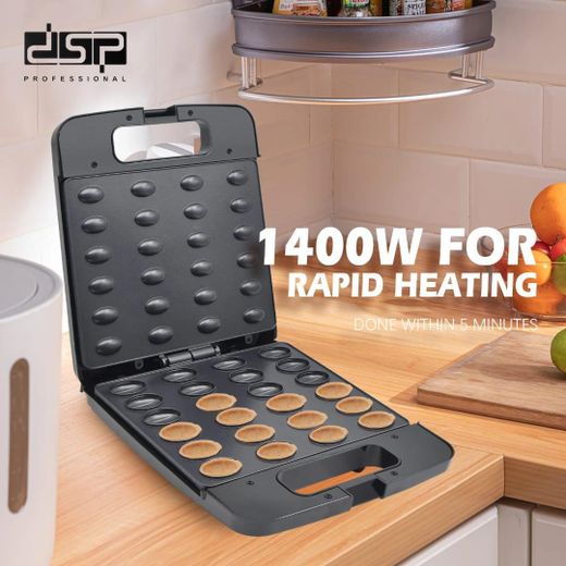 Dsp Electric Walnut Cookie Maker  & Olive Sandwich Maker 24 Holes Mold Maker Snacks Maker Mini Nut Machine Sandwich Iron Electric Nut Mold Maker,  With Non-Stick Plates, Cool Touch Handle, Indicator Lights Non-stick Easy to Clean Breakfast Maker - image 2