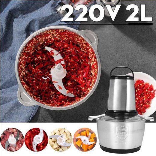 Hoffmans 2L Food Chopper, Meat Grinder Food Processor -  Clear - image 3