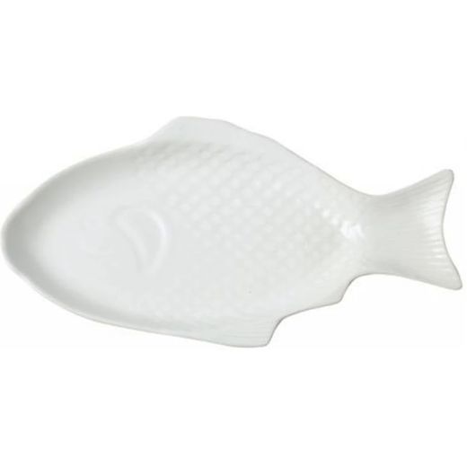 Generic Ceramic Elegant Medium  Fish Plate Tray Platter For Serving Fish At Home-White - image 3