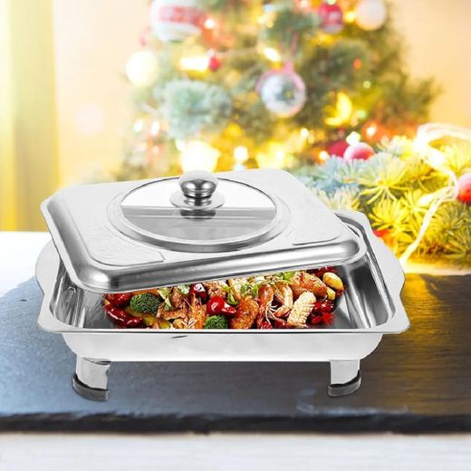 Generic 3litres Unique Stainless Steel Chaffing Or Serving Dish With Cover