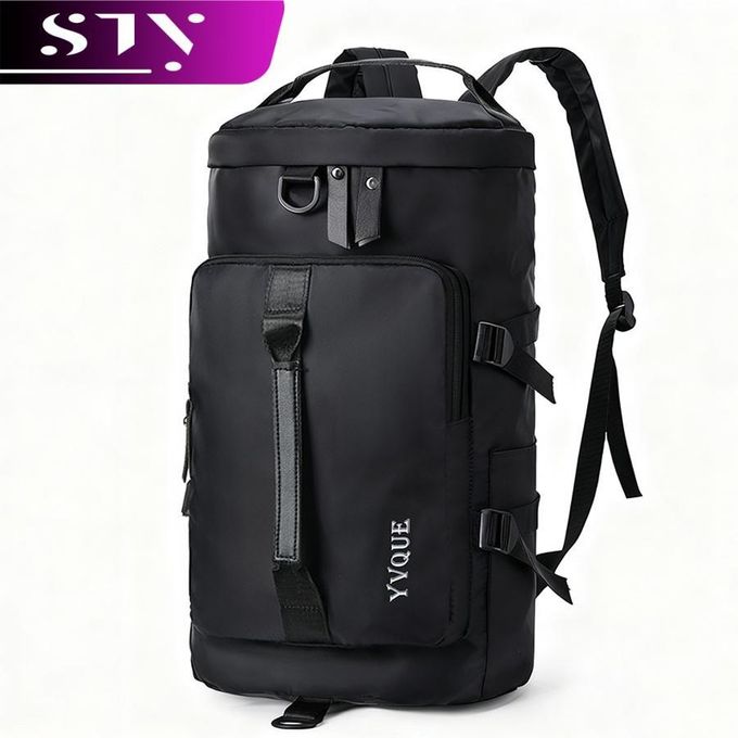 Shop Black Nylon Multi-functional Backpack Travel Gym Bag