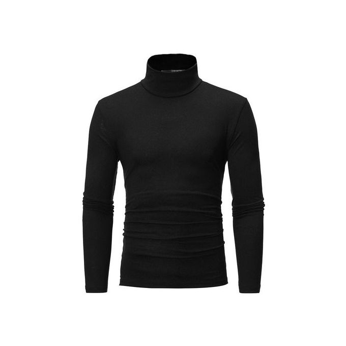 Shop Men's Long Sleeve Turtle Neck T-shirt - Black | Jumia Uganda