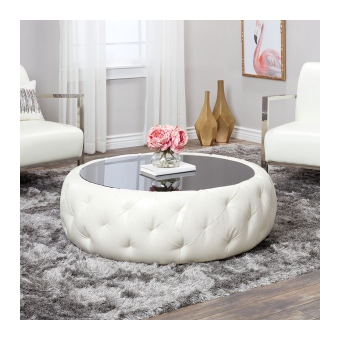 Shop Generic Tufted Round Leather Coffee Table White Jumia Uganda