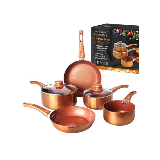Shop 7 Piece Heavy Stainless Steel Saucepans/Cookware,Brown Jumia Uganda