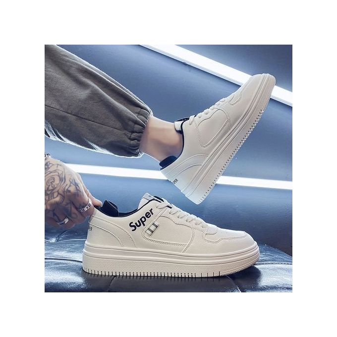 Shop Fashion Lace Up Sneakers Men s Shoes White Jumia Uganda