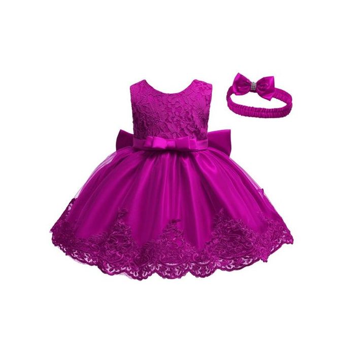 Shop Princess Kids Girls Dress Plus Headgear, Purple | Jumia Uganda