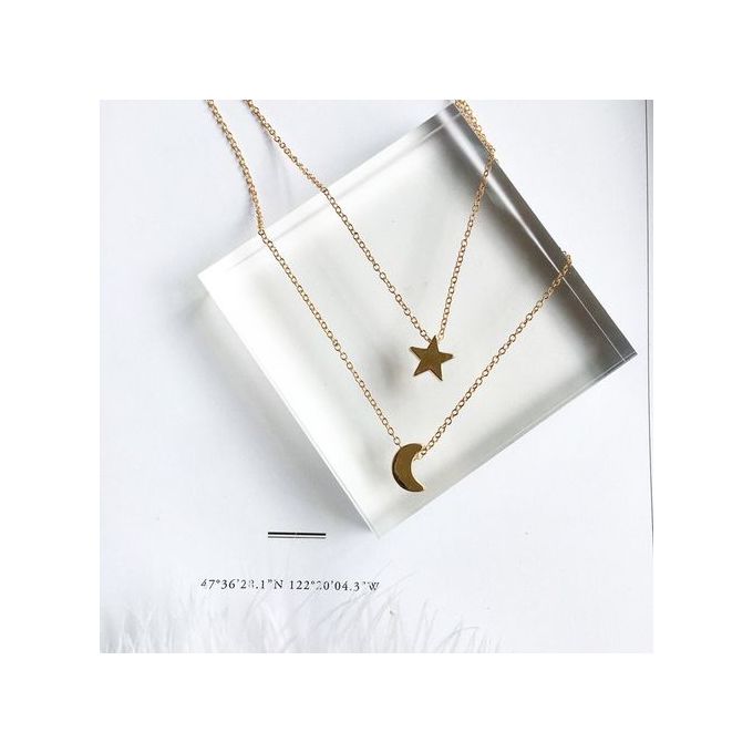 Wild Stars Moon Pendant Necklace Gold 