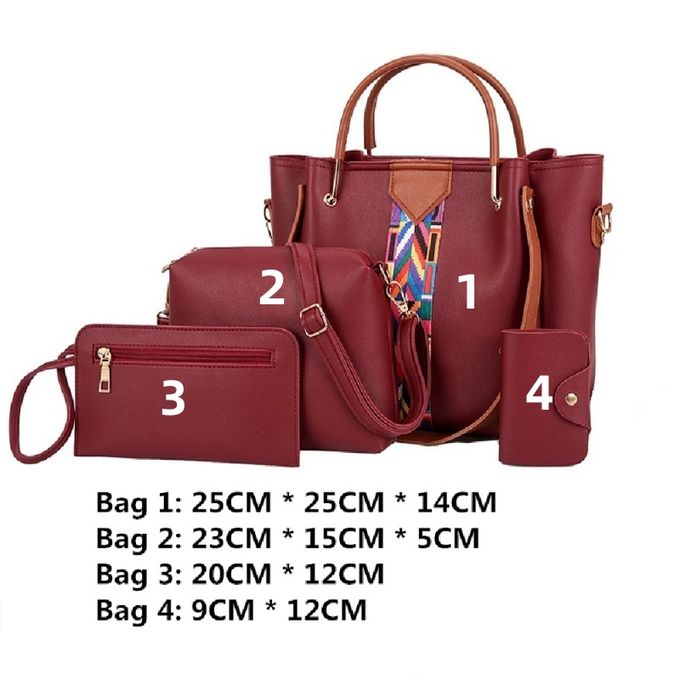 Shop 4 PCS Women Bags Ladies Bags Handbags Purse Shoulder Bags Tote
