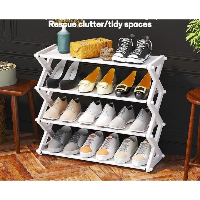 Shop 15 Pairs Plastic foldable shoe rack Multifunctional Free Standing ...