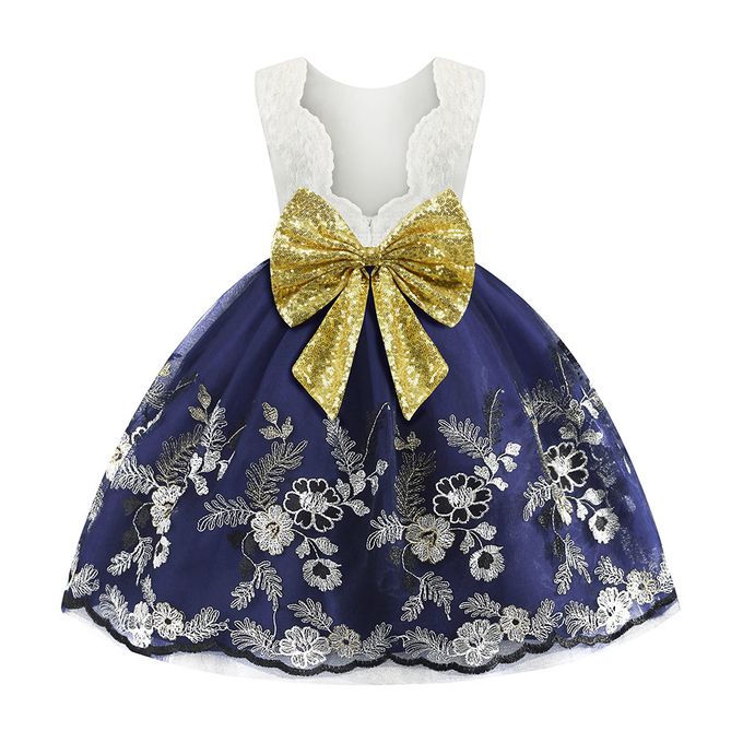 Shop New children's clothing dress print dressBlue Jumia Uganda