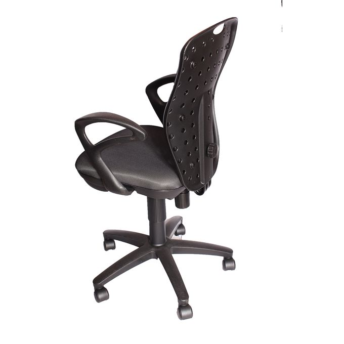 Shop Secretarial Chair, Adjustable Height and Nylon Base Black