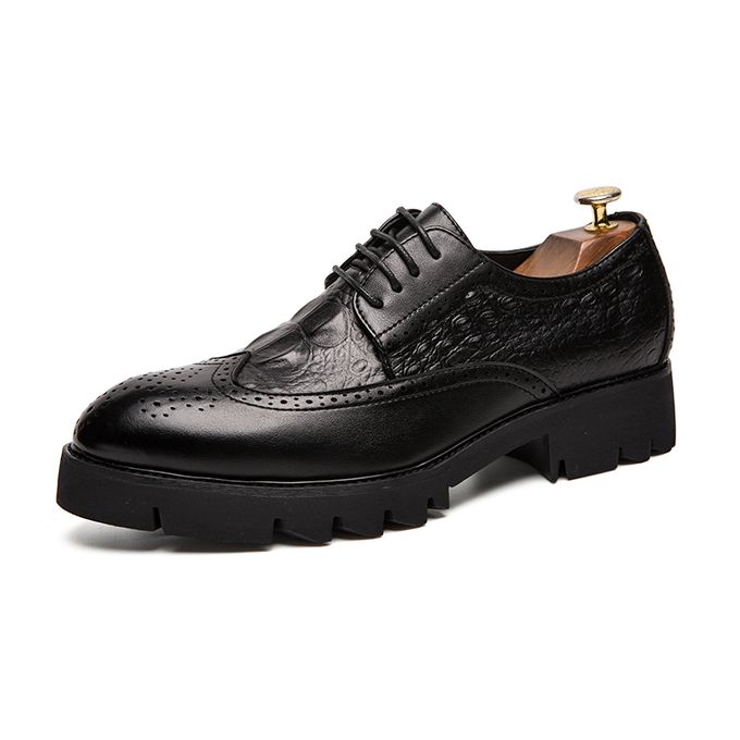 Mens Oxford Shoes Thick Sole Black