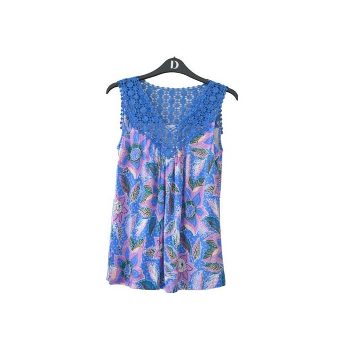 Shop Debenhams Mantaray Blue Pink Floral Crochet Lace Detail