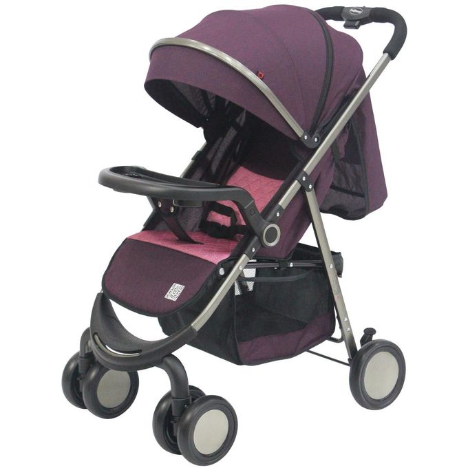 Shop Four Wheeled Multifunctional Baby Stroller Maroon Jumia