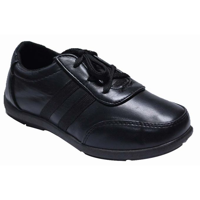 Shop Boy's Back To School Faux Leather Lace Shoes - Black | Jumia Uganda