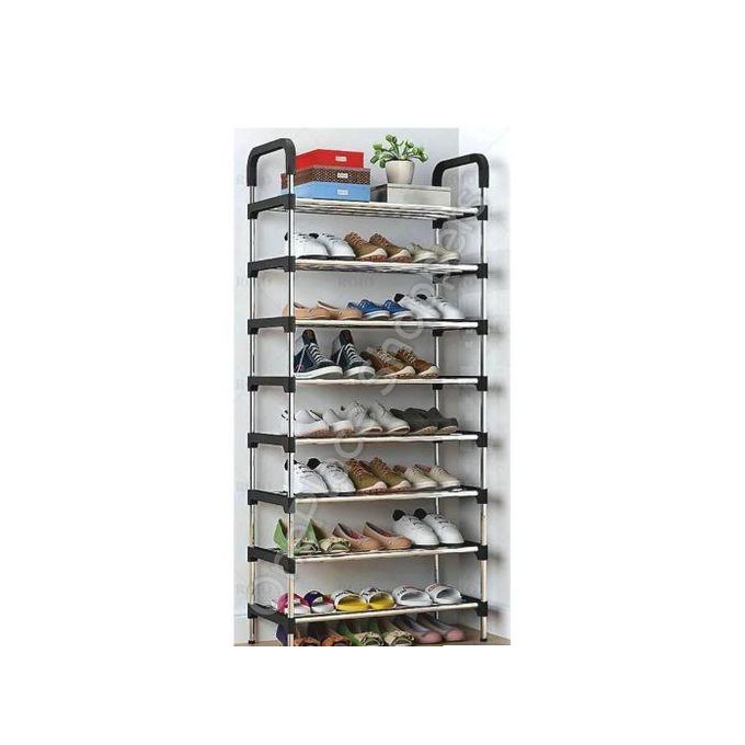Shop 8 Layers Multi-Tier Stainless Steel Shoe Rack Stackable and ...