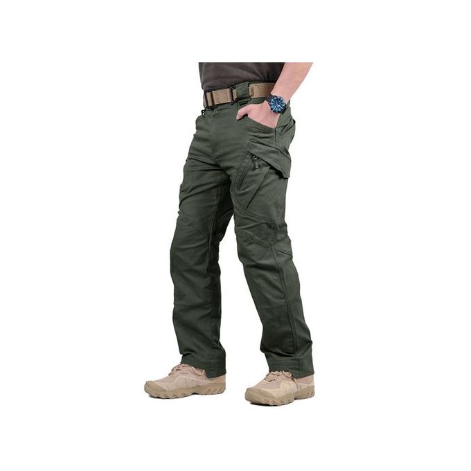 Ketyyh-chn99 Men's Cargo Pants Combat Cargo Trousers Hiking Multi-Pockets  Pants 2023 Army Green,S