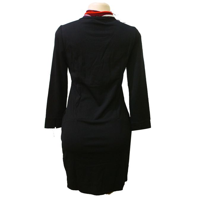 Shop Long Sleeve Round Neck Dress - Black | Jumia Uganda