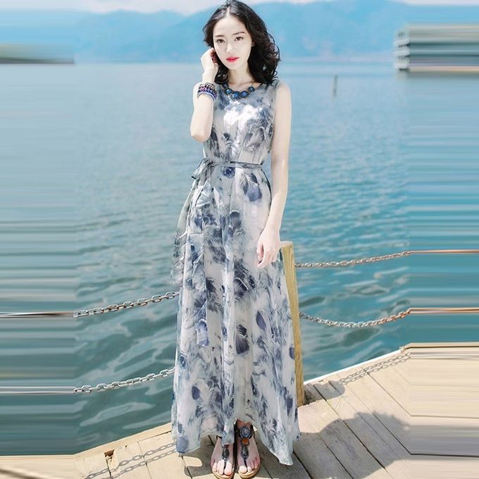 Sleeveless chiffon dress cheap