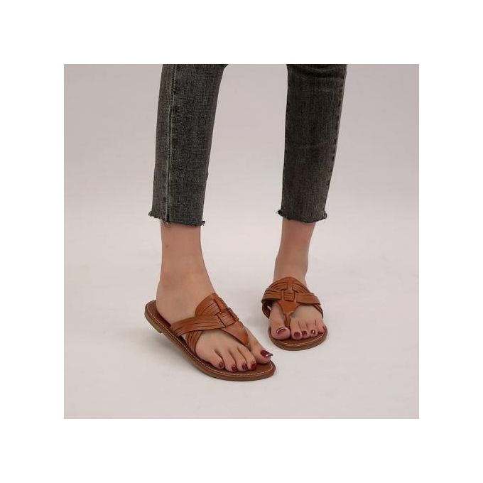 Shop Large Size Outer Wear 2022 New Clip-on Flat Women's Sandals Flip ...