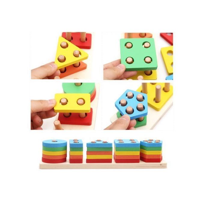 thinkstar 2-In-1 Wooden Colors Shapes Sorting Matching And Fishing Toy  Montessori Sorting & Stacking Toys Montessori Toy For Toddler…