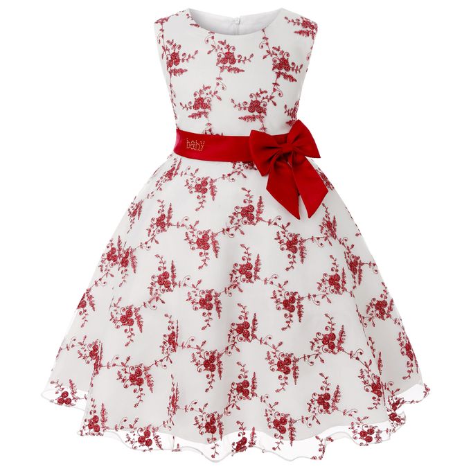 Shop Girls party dress Red & White Print | Jumia Uganda