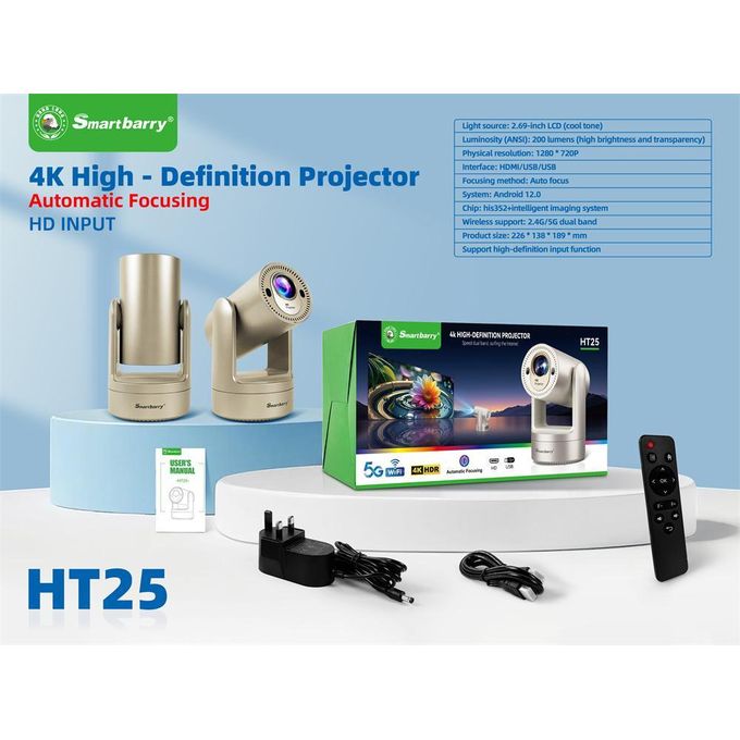 Shop Local Stock-HT25 Real 4KHD Android 12.0 Projector with