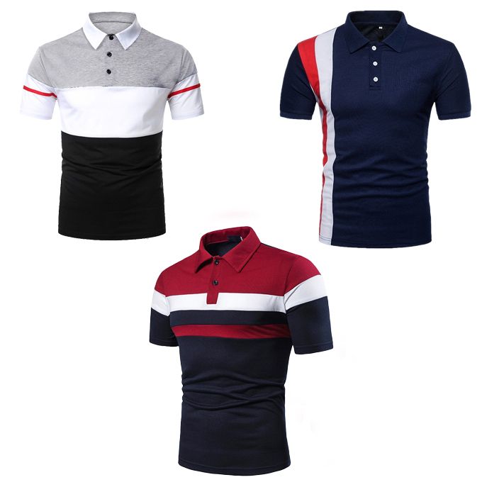 Shop 3 Pcs Men's Polos Short Sleeve T-Shirt - Multicolor | Jumia Uganda