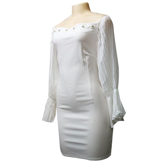 Shop Long Sleeve Bodycon Dress White Jumia Uganda