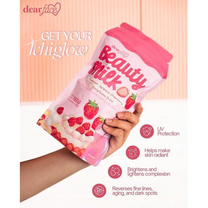 beauty milk premium japanese strawberry glutathione drink Shop no fillers Programs:Monthly Single Stack Dear Face Ichigo STRAWBERRY Injections Around The Ankle