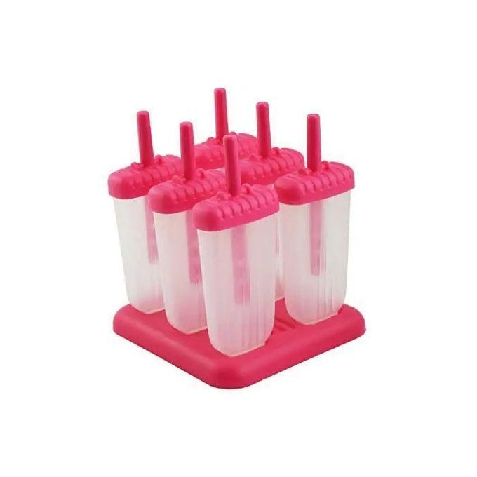 6-Pack IJslollyvormen RVS - Ice Cream Moulds Met Stokjes En Houder | Zelfgemaakte Lolly's Maken