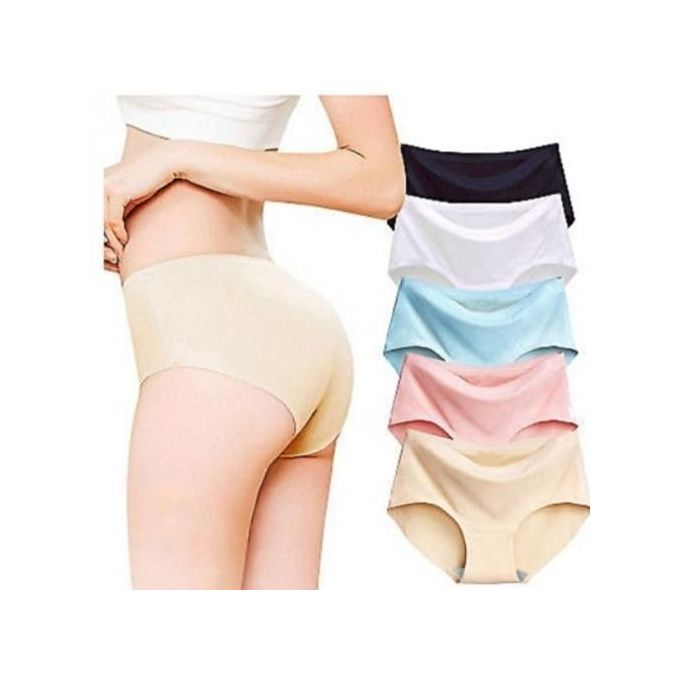 Shop Ice Silk Seamless Comfy Panties,5 Pcs - Assorted Color