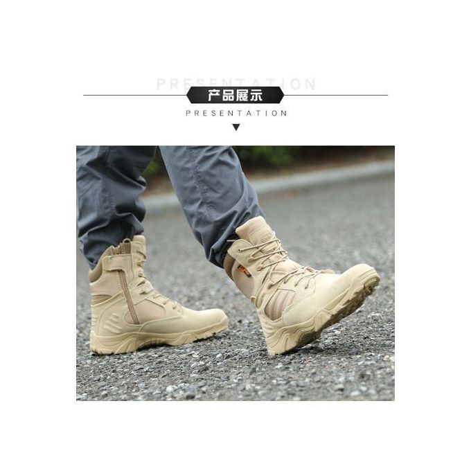 Shop High Top Leather Outdoor Desert Boots Khaki Jumia Uganda