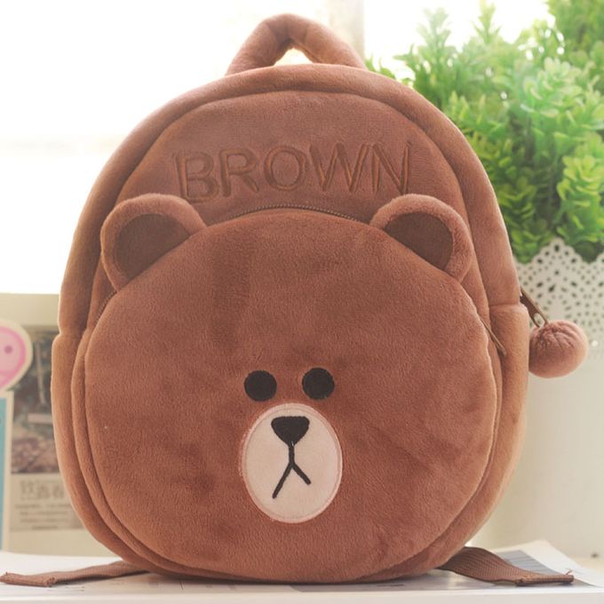 Shop Children's plush bag mini backpack small brown bear