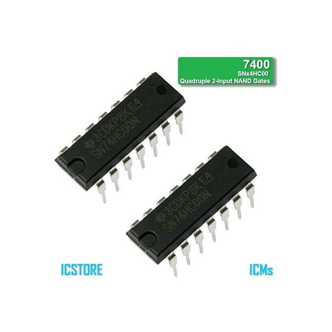 10 Pezzi SN74HC00N - Circuito Integrato 74HC00, Texas Instruments, Porte NAND A 2 Ingressi, Nuovo
