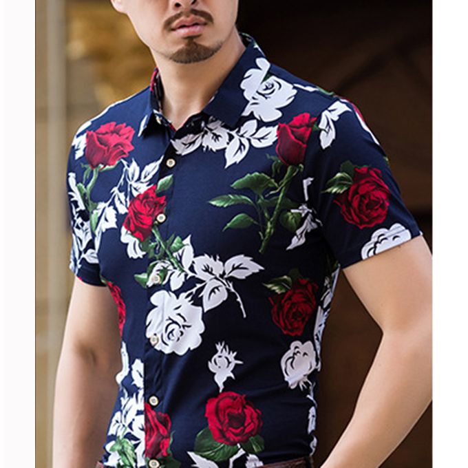 Shop Men's Short Sleeve Floral Shirt - Multi-Color | Jumia Uganda