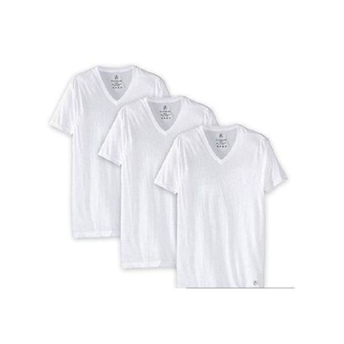 Shop 3 Pack Men Cotton Undershirts - White | Jumia Uganda