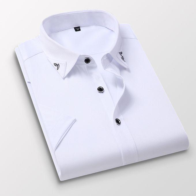 Shop Mens Dress Shirts Short Business Shirt-White | Jumia Uganda